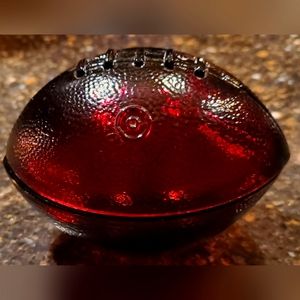 Antique Glass Football Dish w/Lid